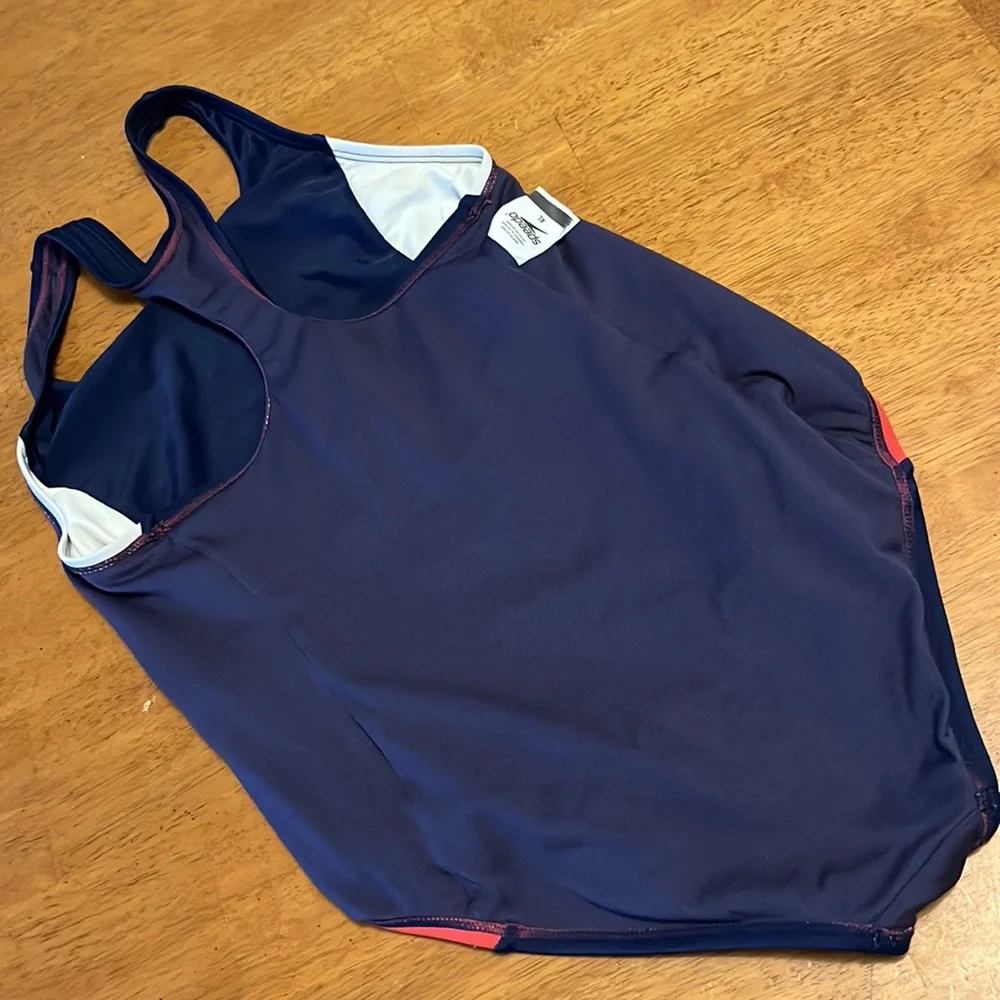 Speedo Infinity Splice One Piece Swimsuit Girls XL Red Blue White Racerback
